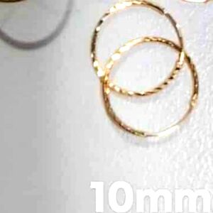 18k Saudi Gold Diacut Hoop Earrings 10mm Lightweight Real Gold Pawnable